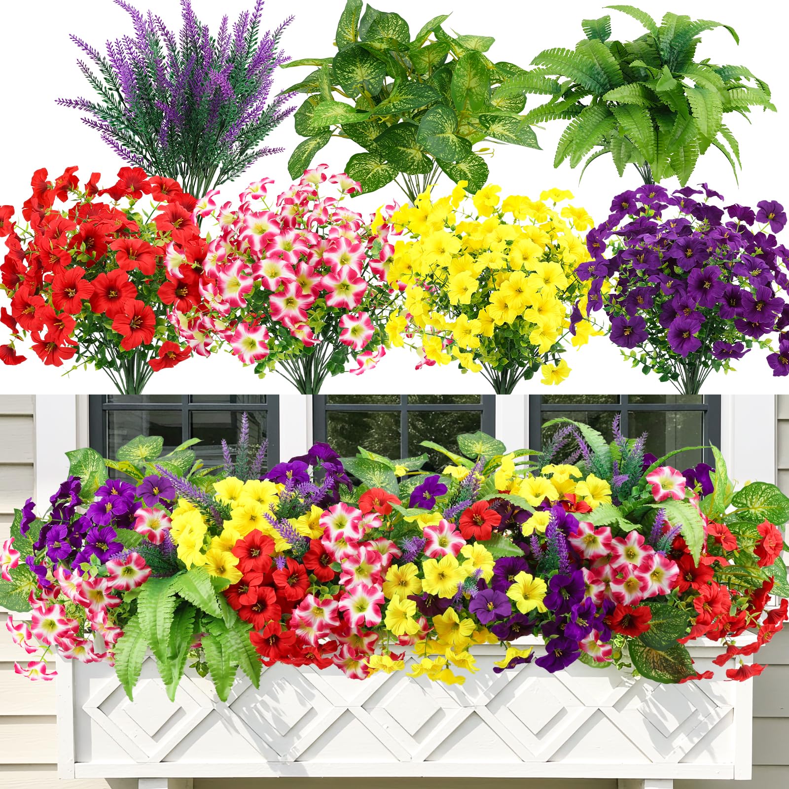 HOHOTIME lifelike plastic blooms require no water or pruning.