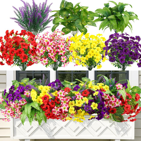 HOHOTIME lifelike plastic blooms require no water or pruning.
