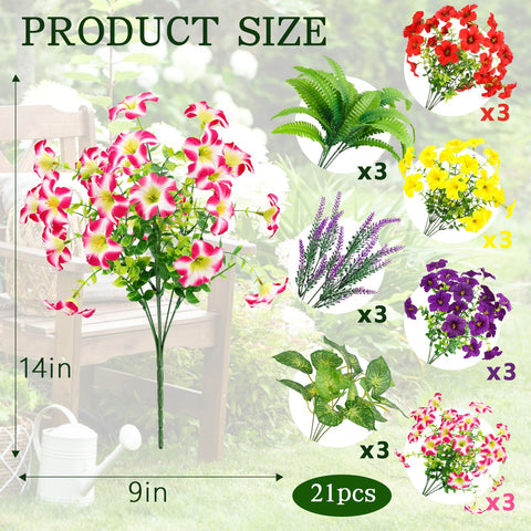 HOHOTIME outdoor porch decor showcases lifelike blooms that weather well.