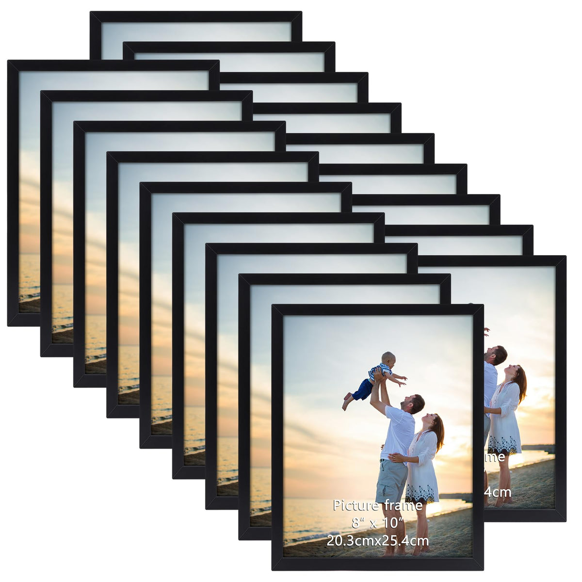 Hoikwo 18-pack 8x10 black frames for wall display of family photos preserves memories