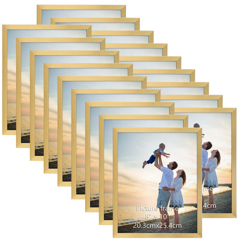 Hoikwo 18-pack 8x10 gold frames set for stylish wall display.