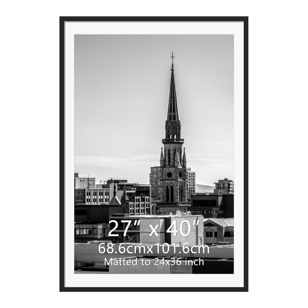Hoikwo 27x40 black frame front displays photos with a clean modern wall look