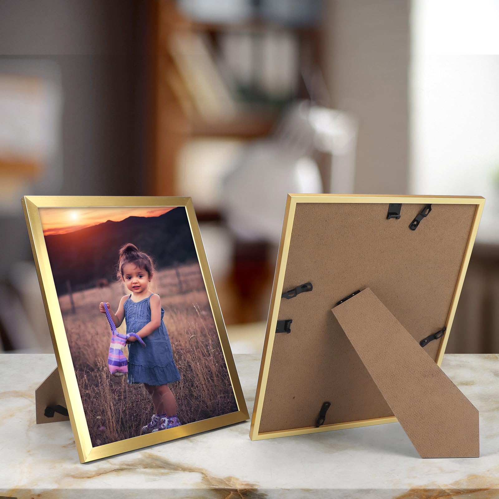 Hoikwo 8x10 gold frame showcases artwork with vibrant color.