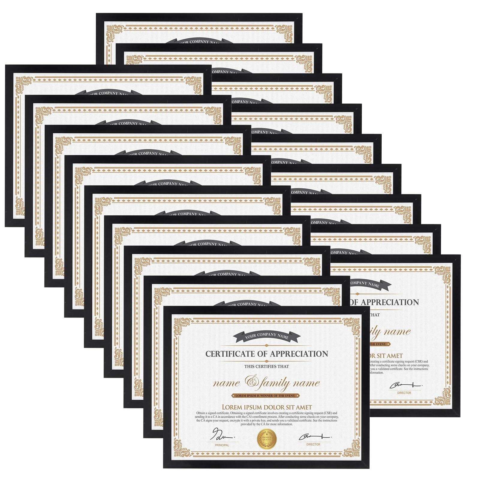 Hoikwo certificate frame 8.5x11 with clear plastic cover protects documents