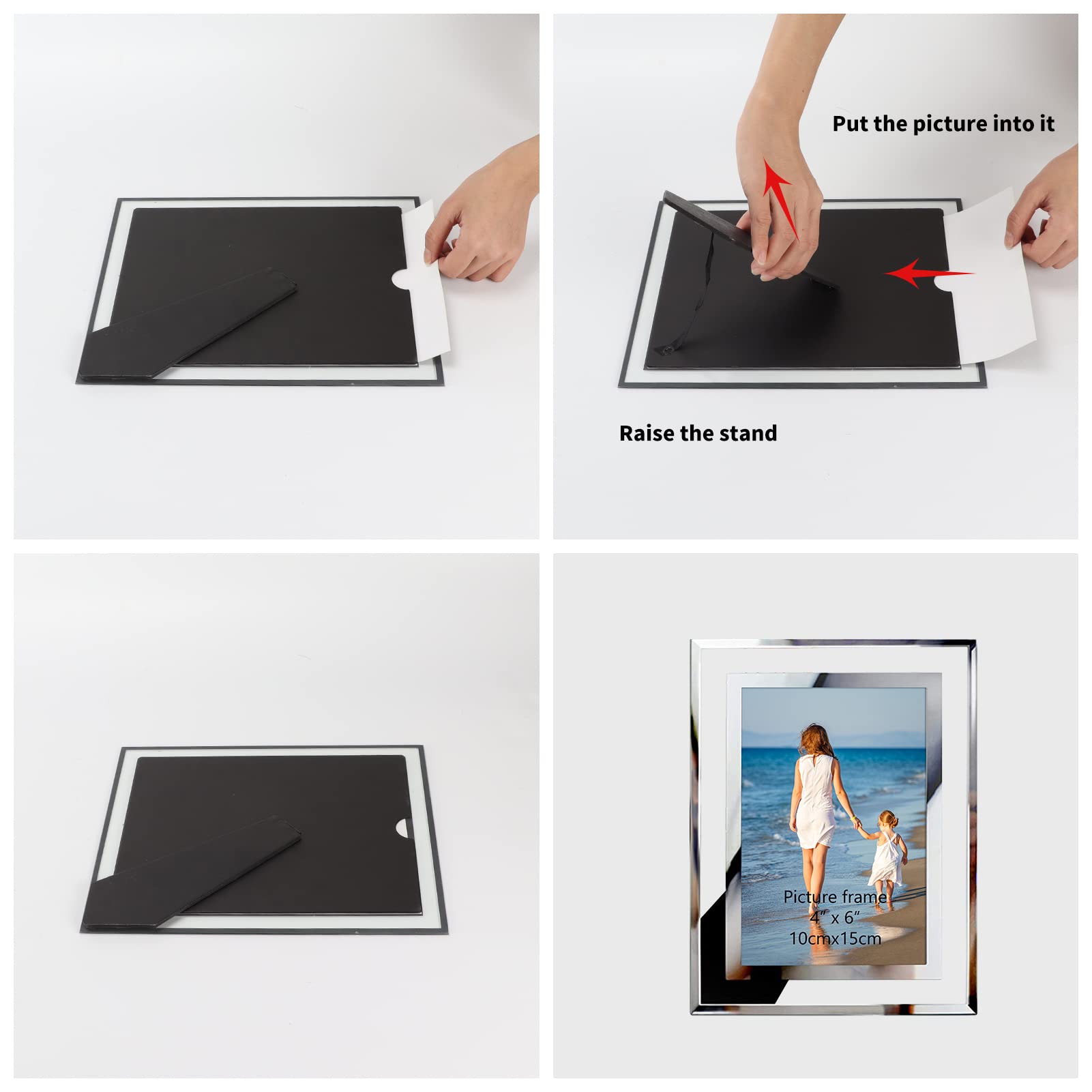 Hoikwo easy load brackets let you swap photos quickly.