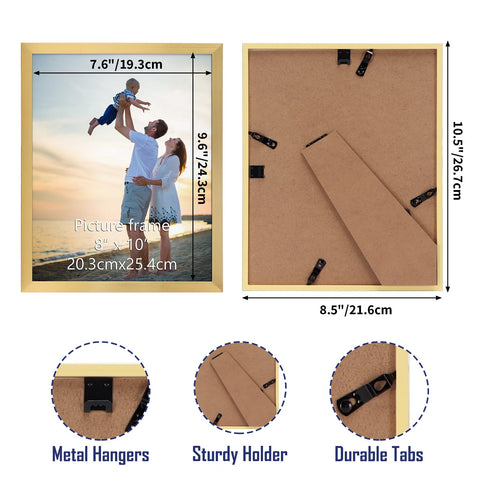 Hoikwo gold frame with slim border detail for a sleek look.