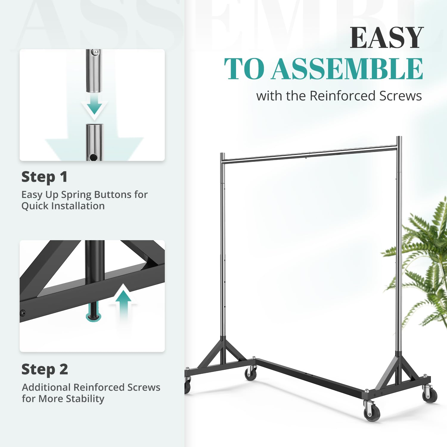 Four swivel casters with two locks for stability.