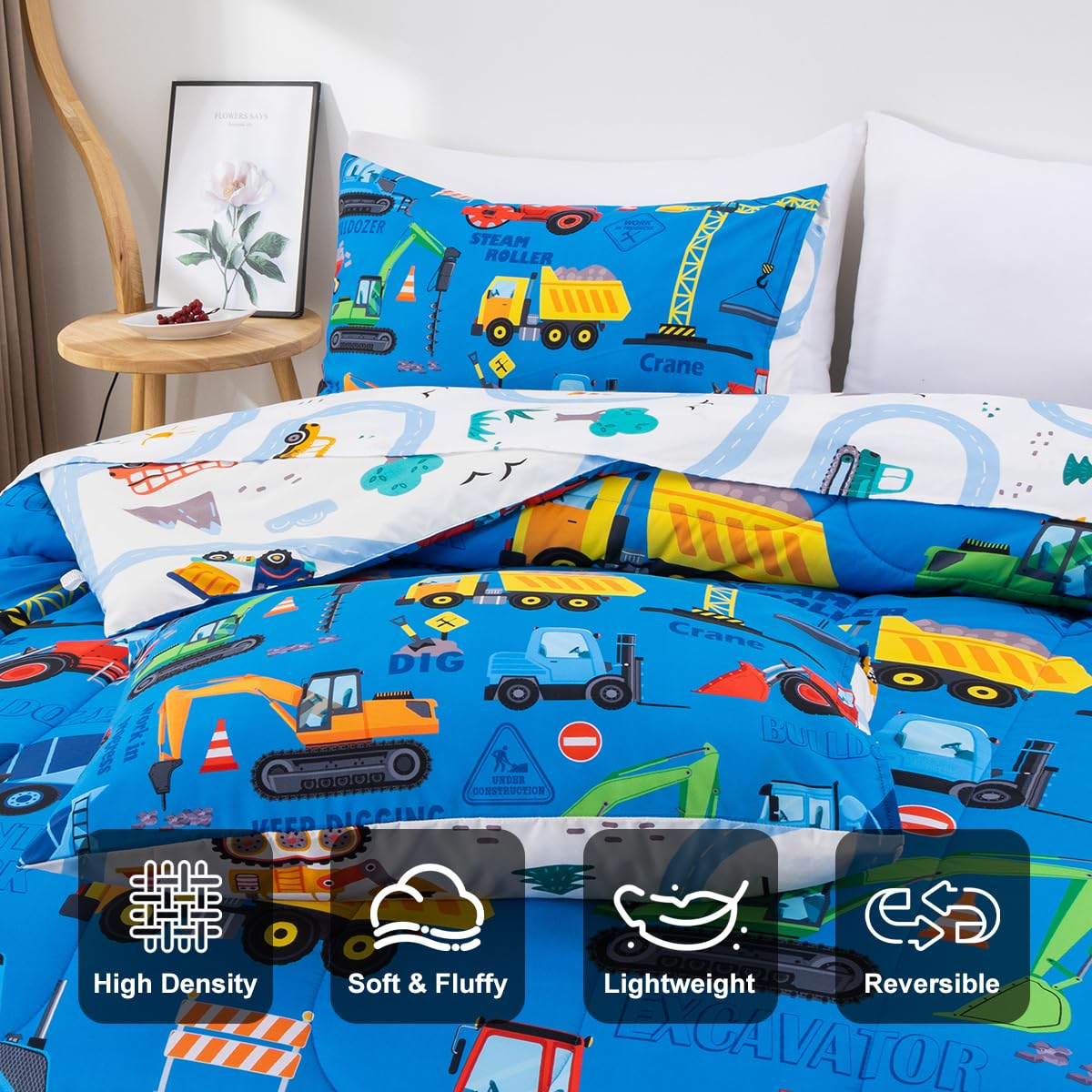 Holawakaka Trucks brushed polyester fabric feels soft and durable