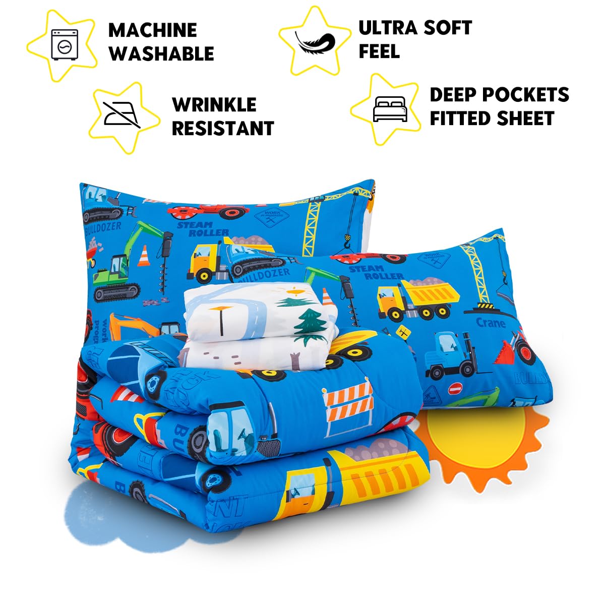 Holawakaka Trucks kids bedroom setup enhances cozy, imaginative space