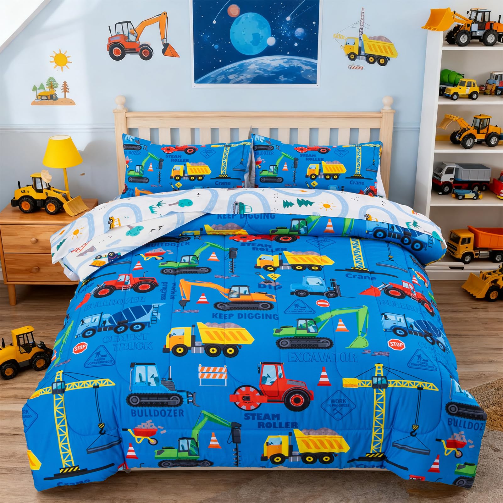 Holawakaka Trucks pillowcases 20x26 pair coordinates for a complete look