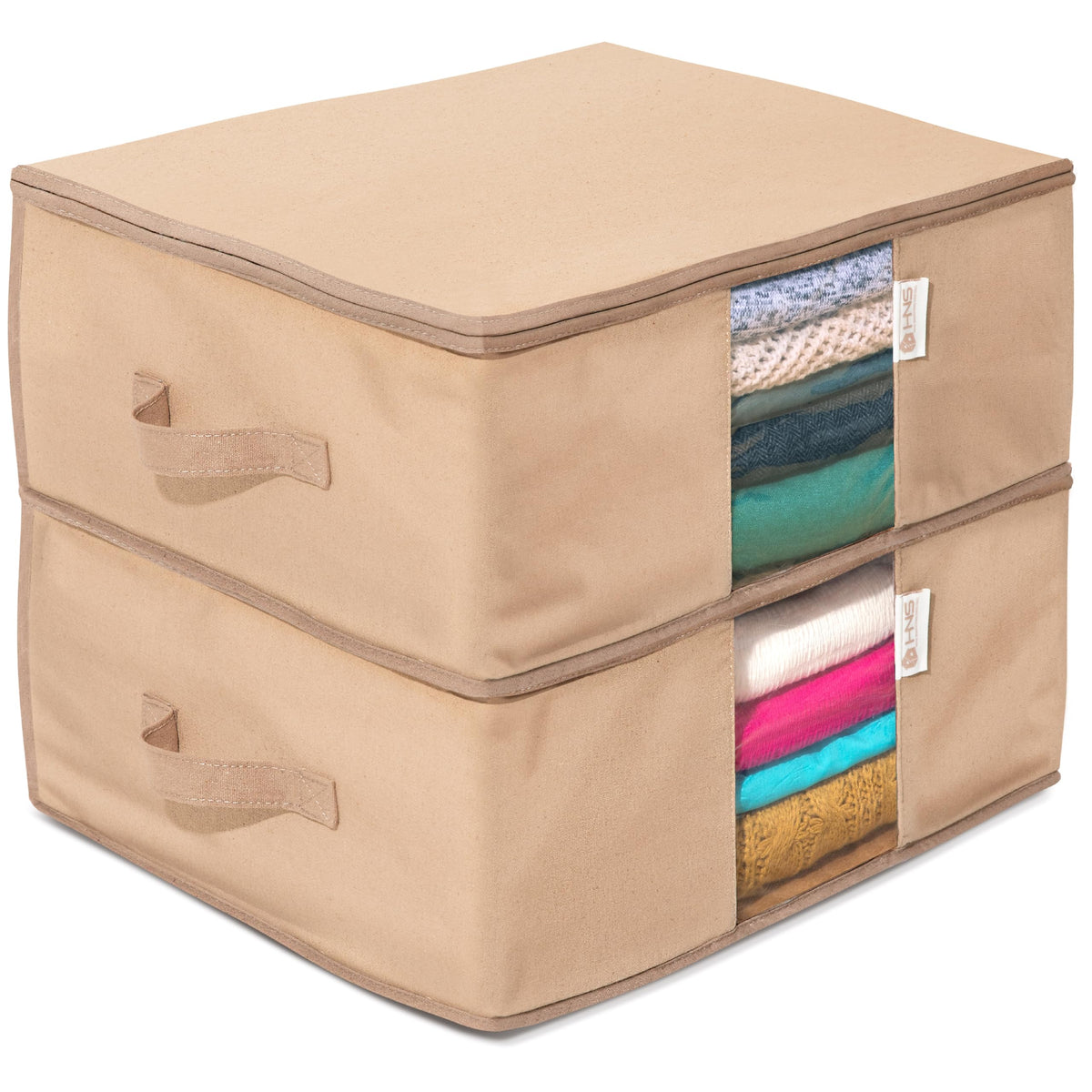 HOLDN’ STORAGE cedar moth-proof bags underbed view, protects seasonal garments from moths and dust.