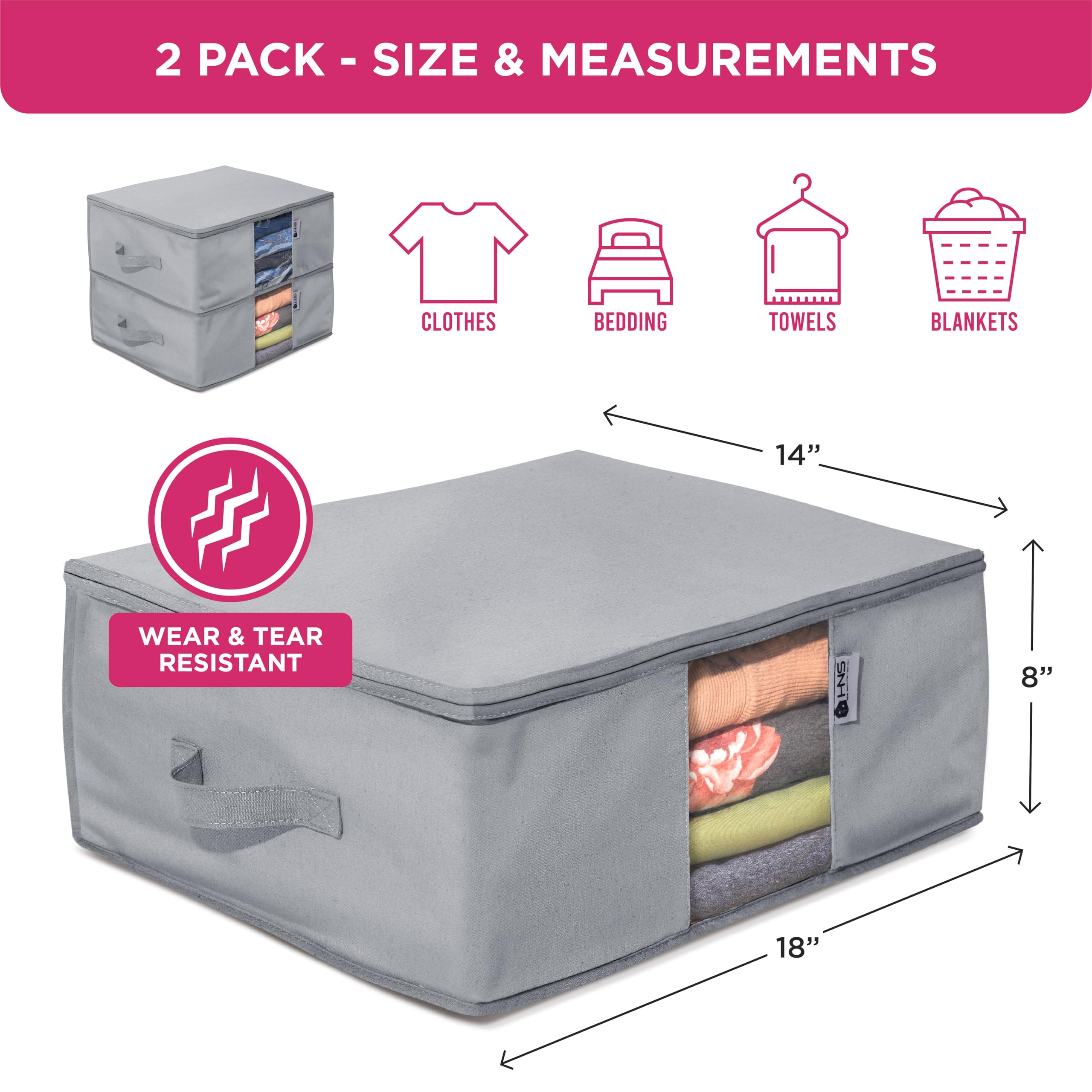 Holdn Storage clear-panel underbed bag demonstrates quick content checks.