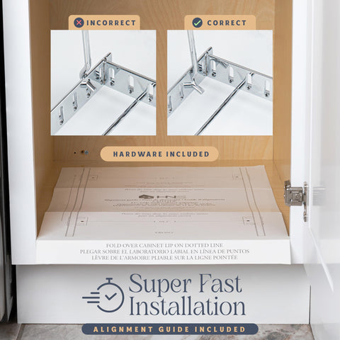 HOLDN’ STORAGE fits 12-inch-plus cabinet openings for flexible layouts.