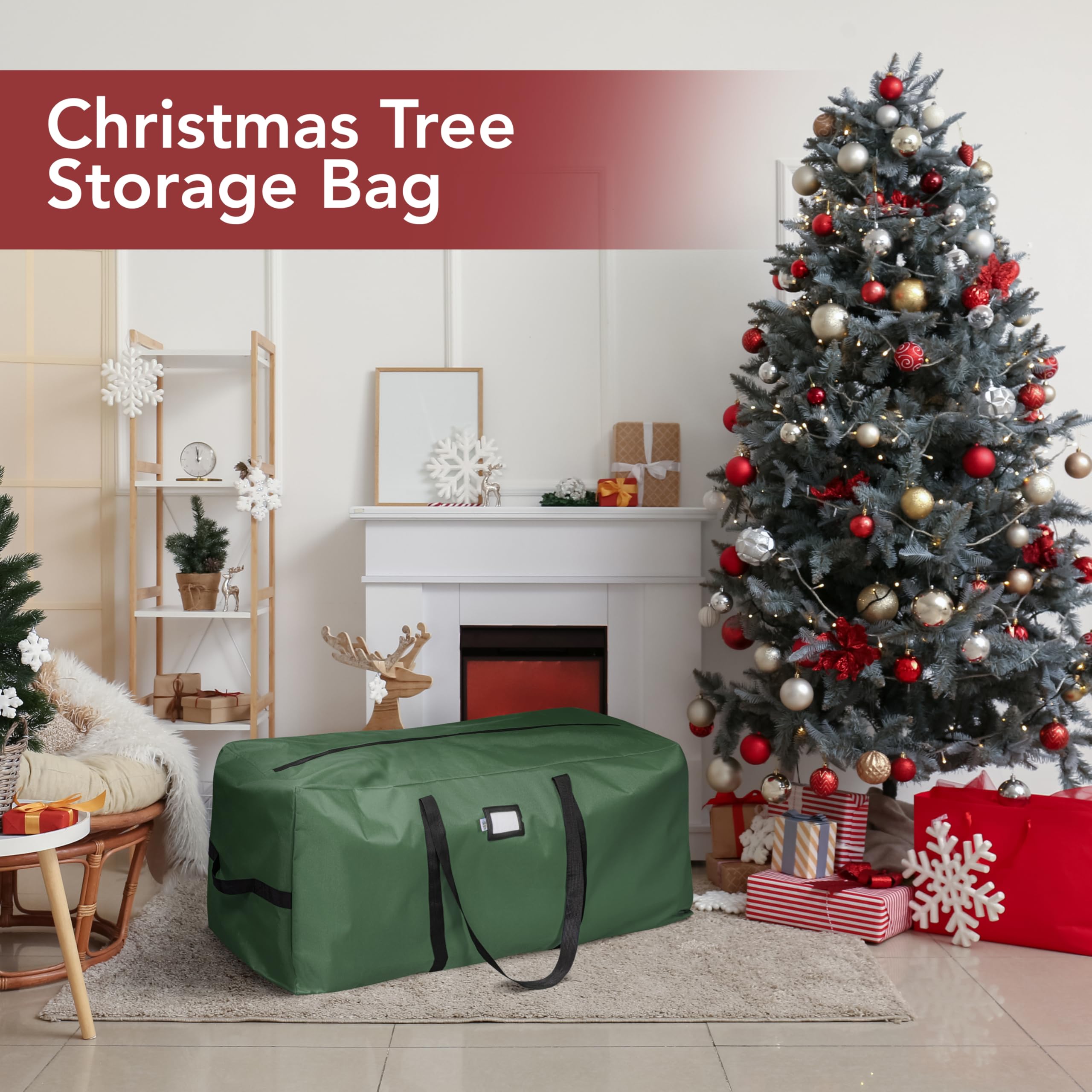 Holiday Cheer bag helps reclaim space in basements or garages.