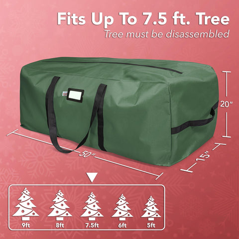 Holiday Cheer waterproof material protects contents during storage.