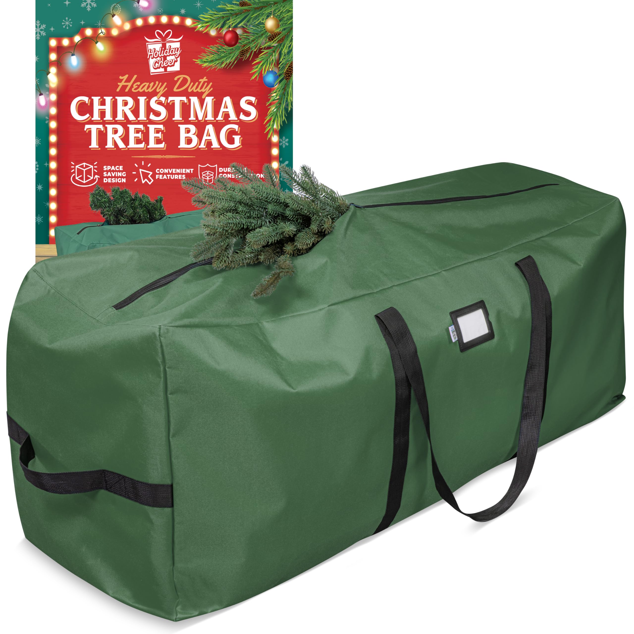 Holiday Cheer storage bag for 9ft tree with durable protection.