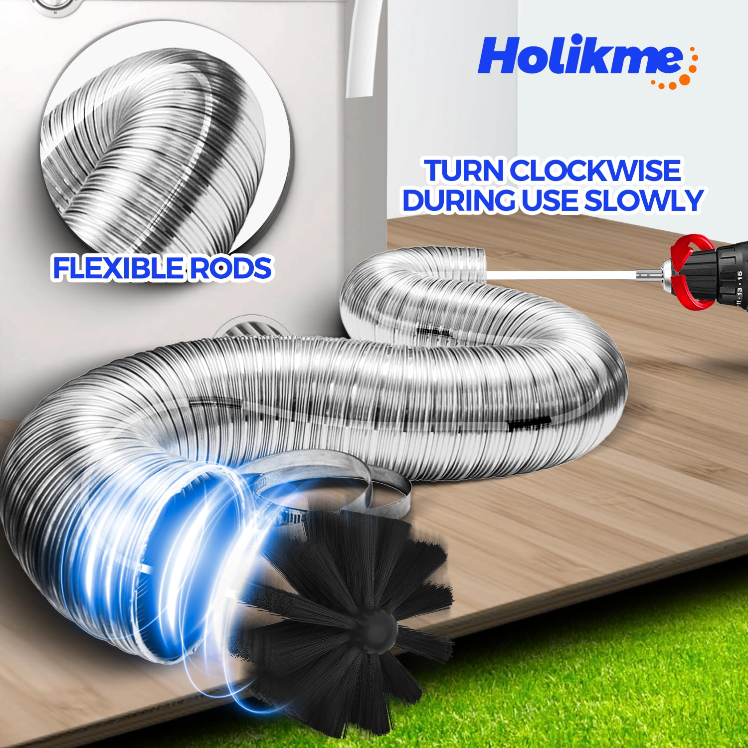 Holikme flexible rods reach deep into vents for thorough cleaning