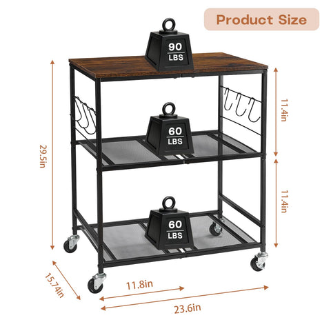 Holismo cart top with microwave ensures quick appliance access.