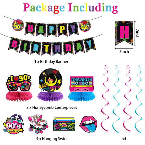 Holkcog 12in balloons set adds vibrant color to 90s themed space.