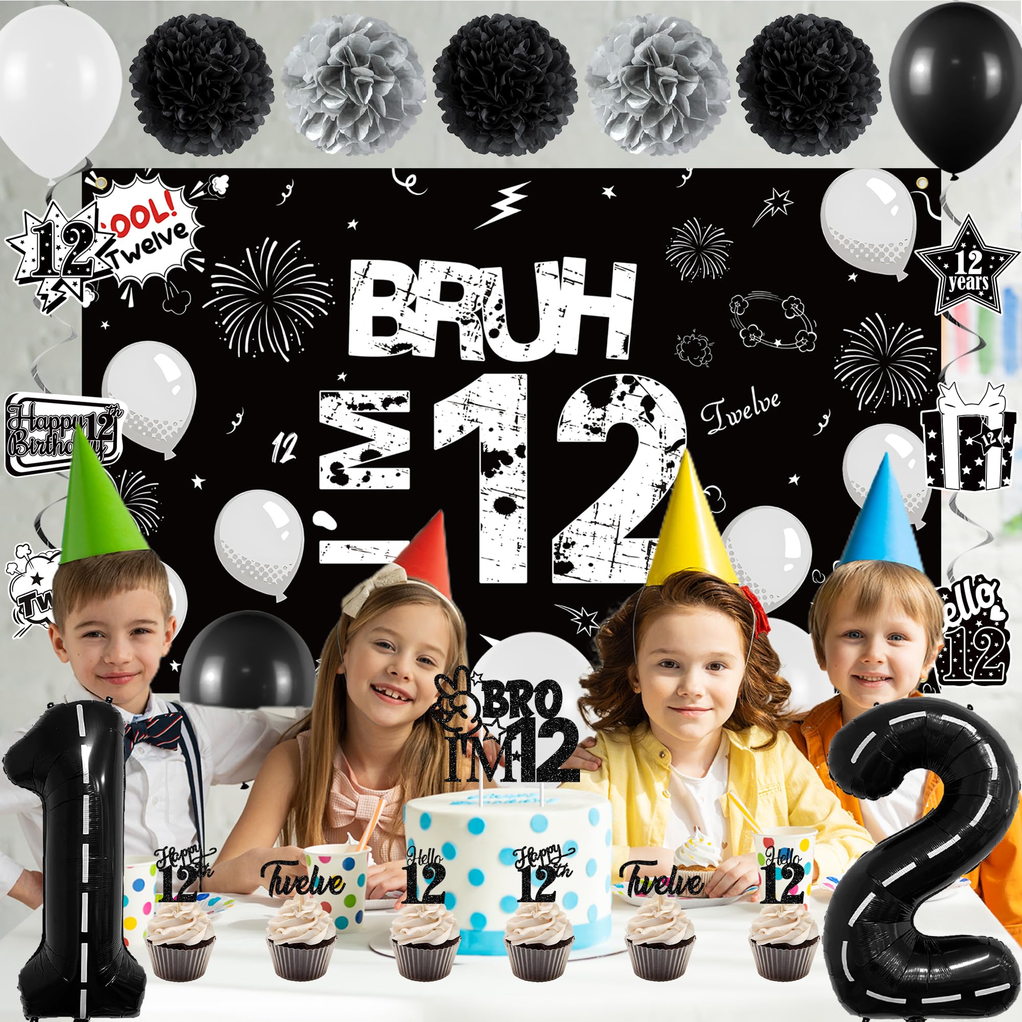 Holkcog 12th birthday cake top decoration adds a celebratory crown.