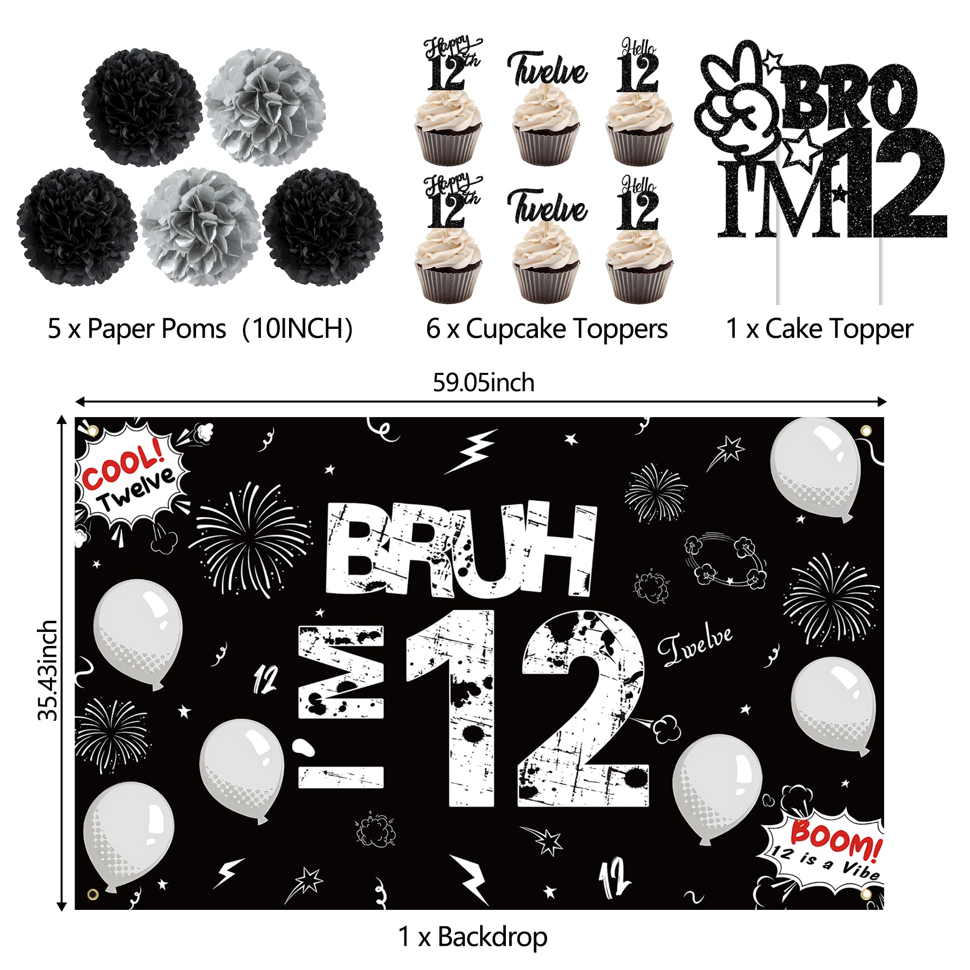 Holkcog 12 foil number 12 balloons add dramatic focal points to the party.