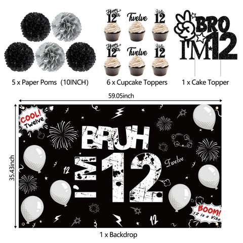 Holkcog 12 foil number 12 balloons add dramatic focal points to the party.