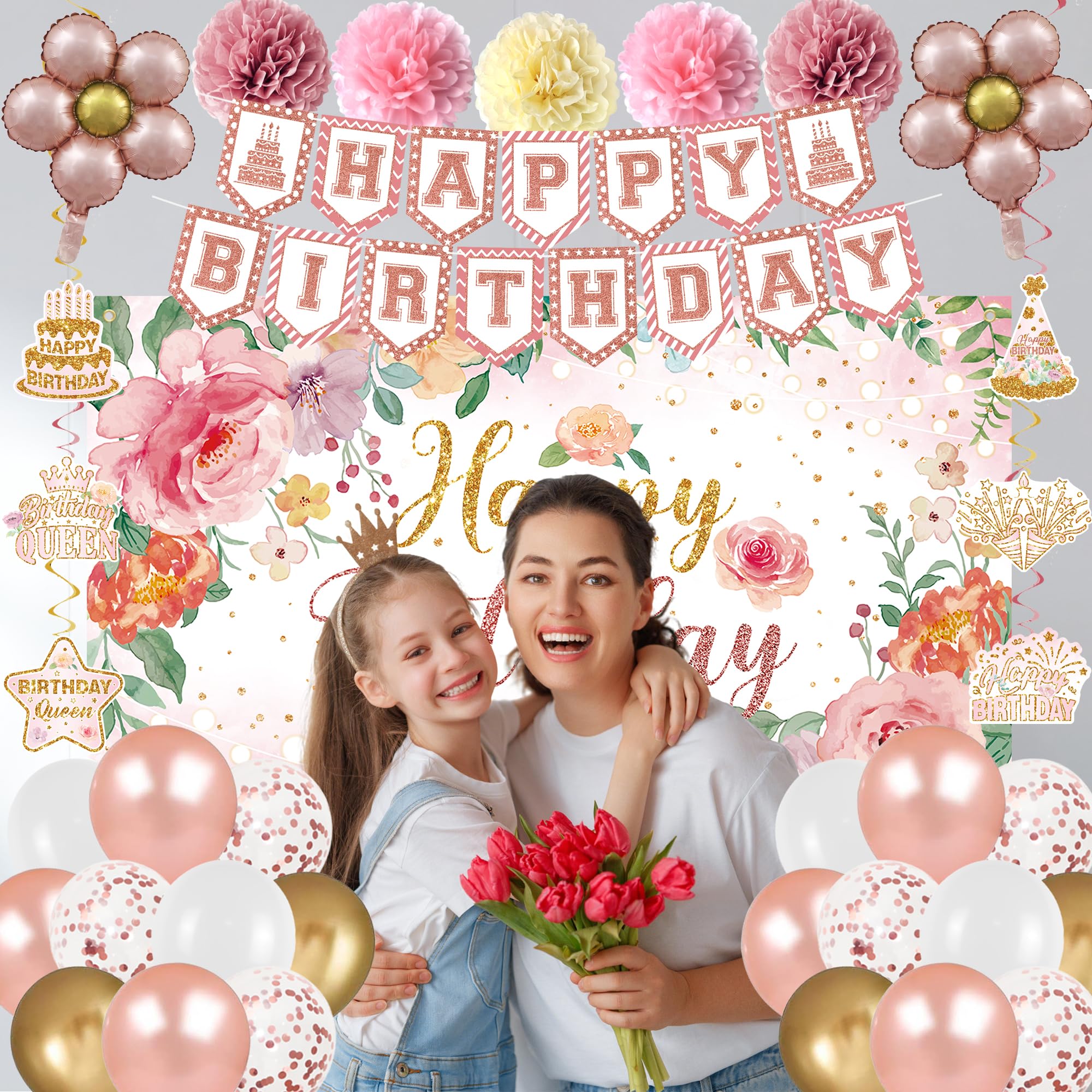 Holkcog birthday ribbon banner for easy setup.
