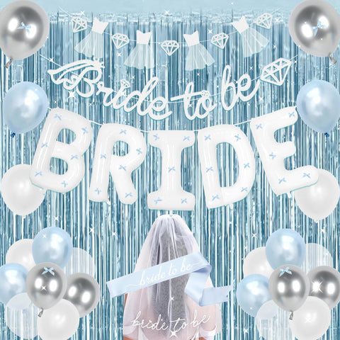 Holkcog blue bachelorette banner for Bride to Be, ideal for festive photos