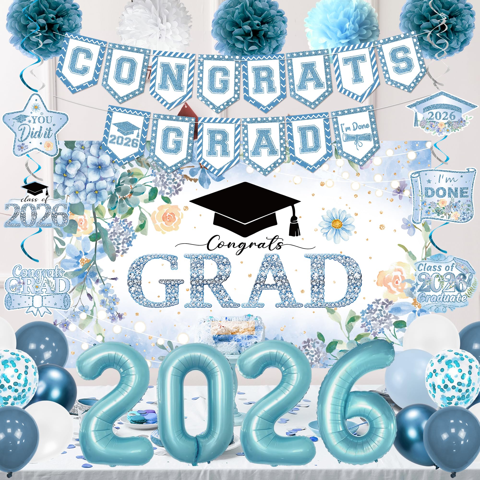 Holkcog congrats grad banner creates a focal celebration message
