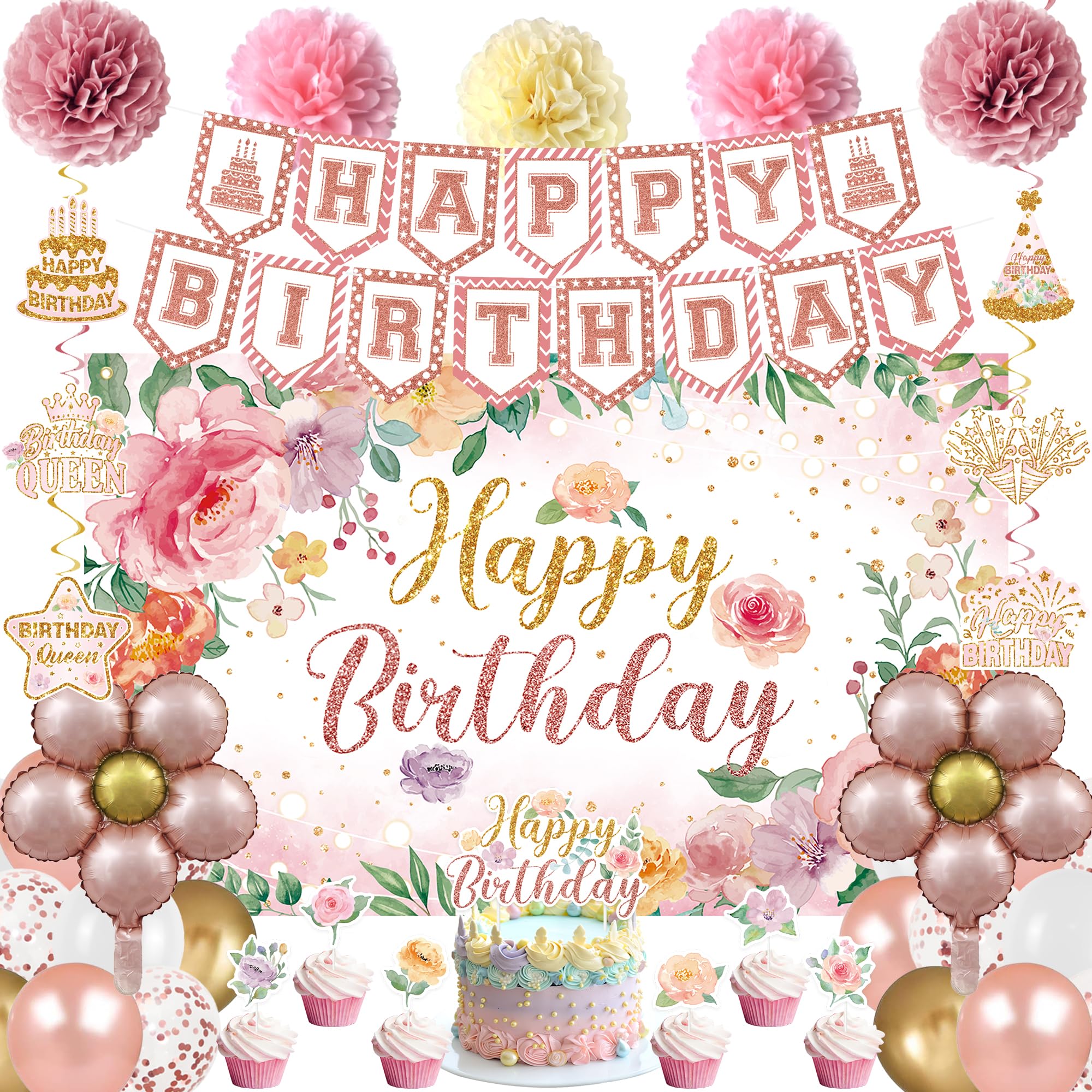 Holkcog flower birthday background, ideal photo backdrop for garden parties.