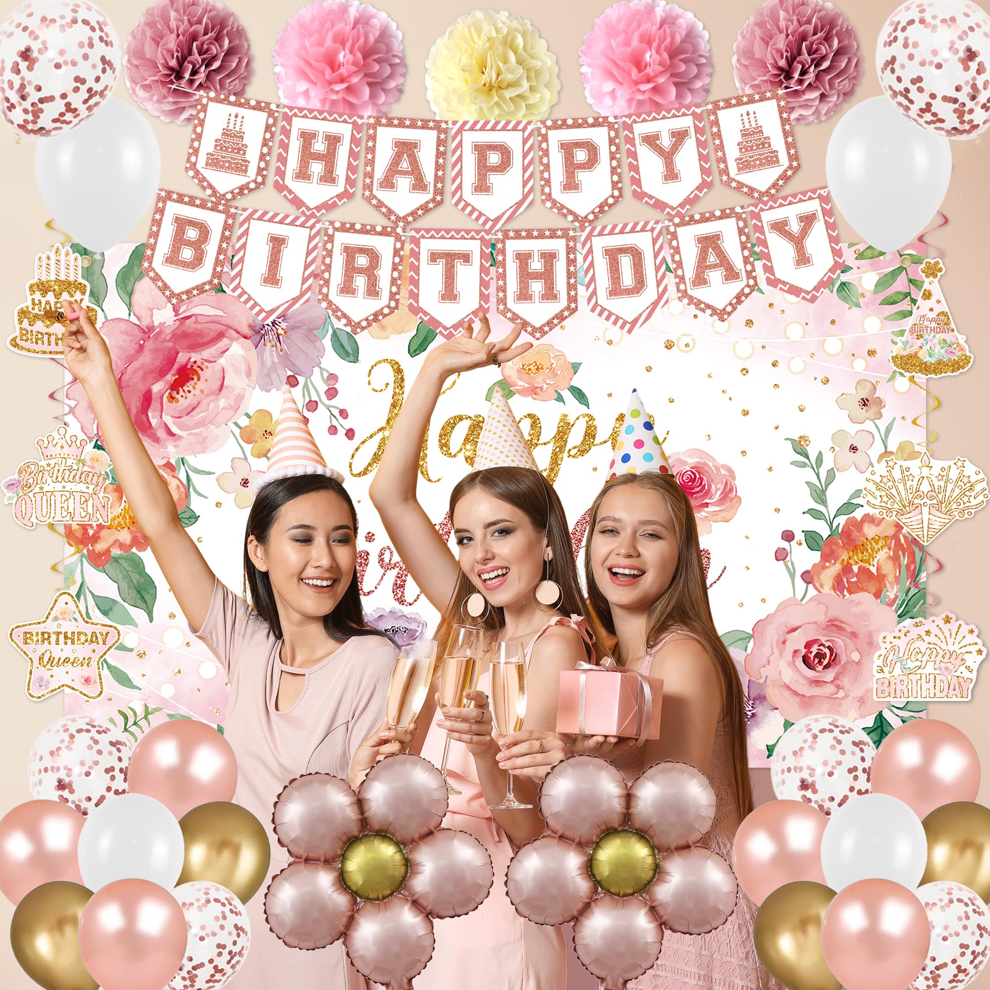 Holkcog flower spiral cards provide graceful party accents.