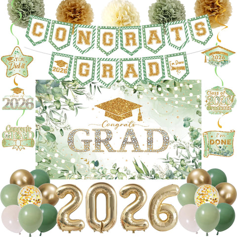 Holkcog green leaf graduation backdrop for vibrant 2026 photos.