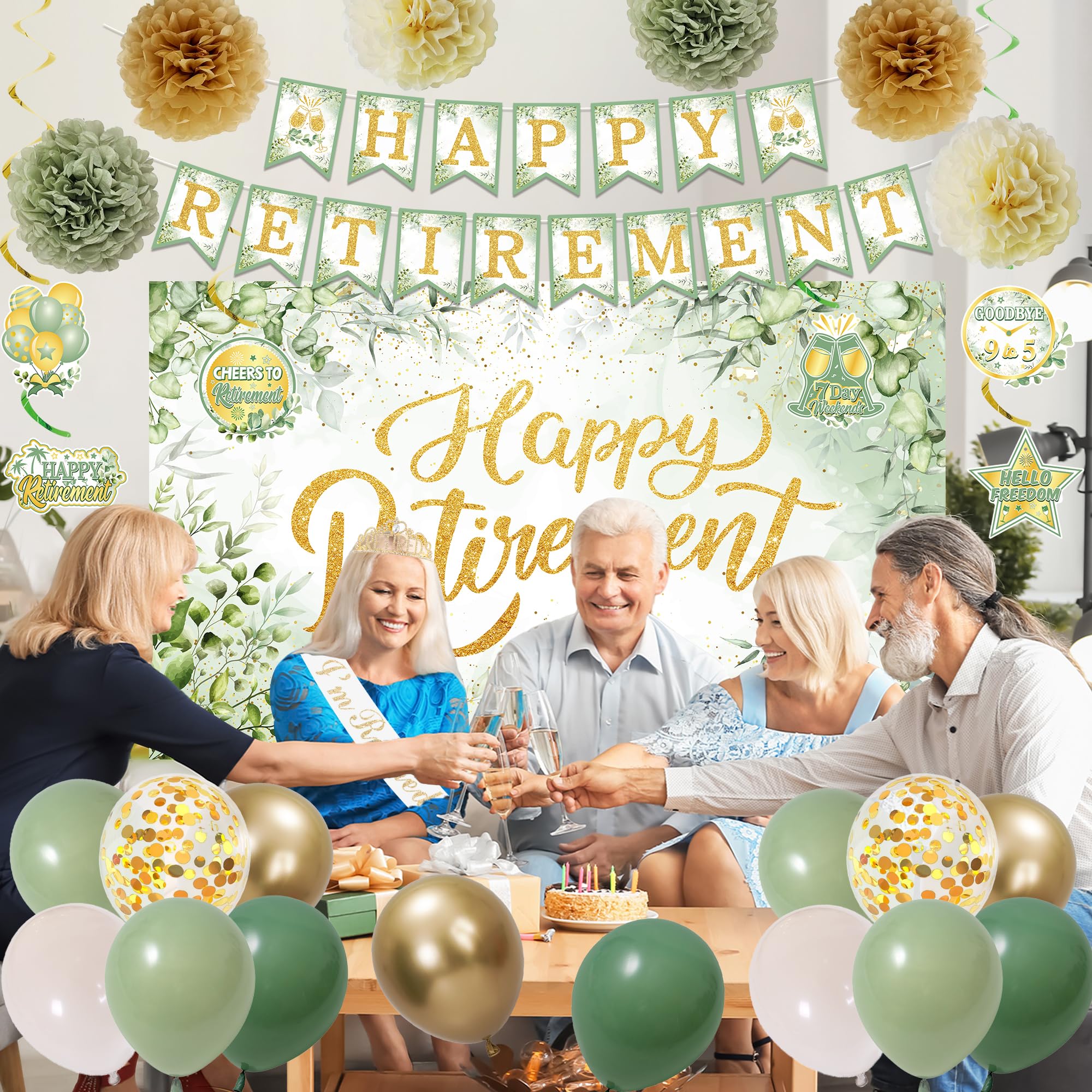Holkcog happy retirement banner poster elevates celebratory atmosphere.