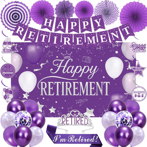 Holkcog Happy Retirement banner enhances party visibility for coworkers