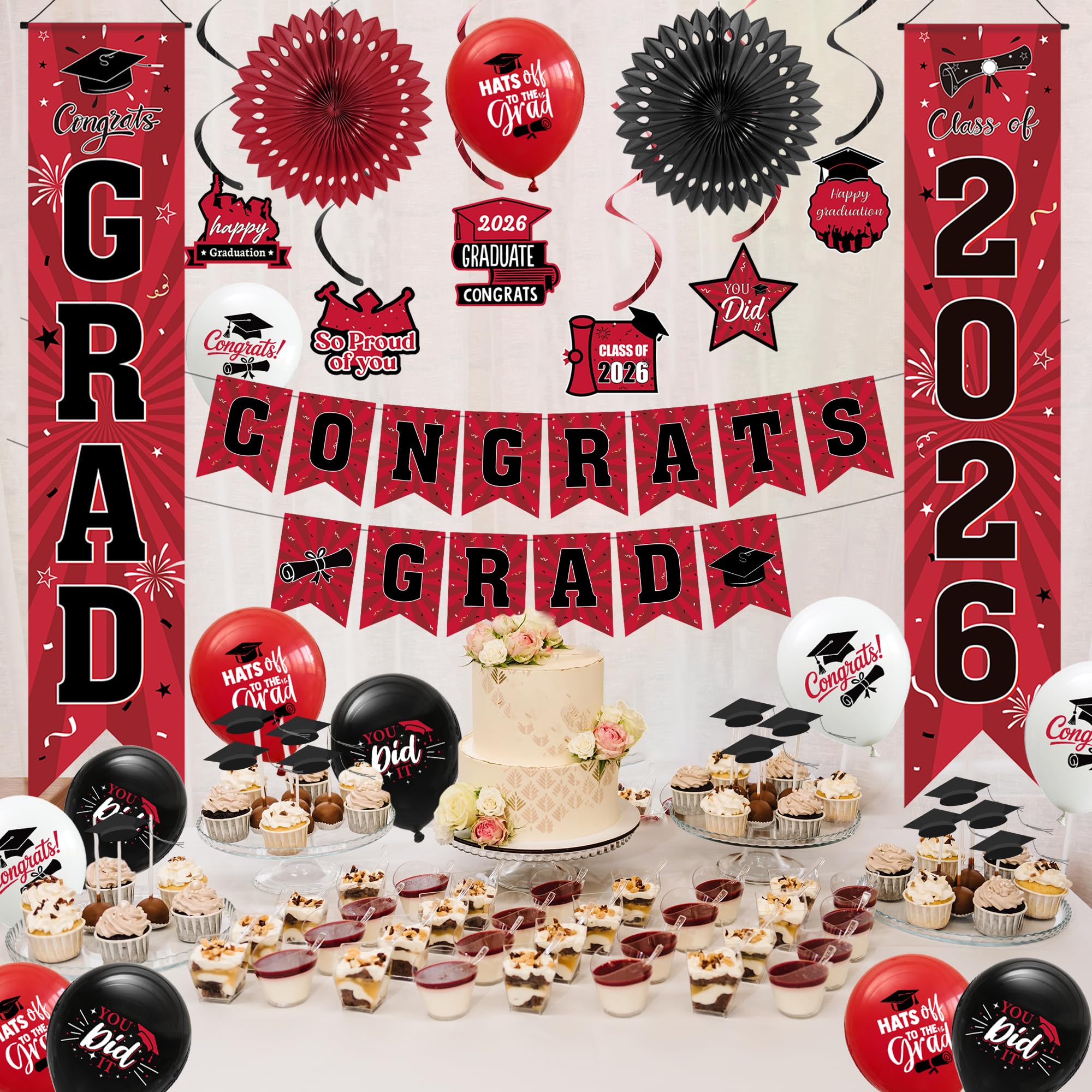 Holkcog versatile decor for indoor or outdoor graduation parties.