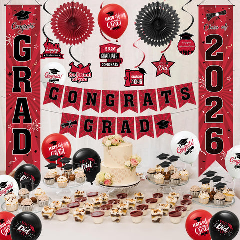 Holkcog versatile decor for indoor or outdoor graduation parties.