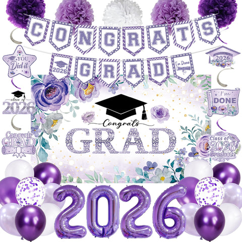 Holkcog purple graduation backdrop for photo-worthy moments