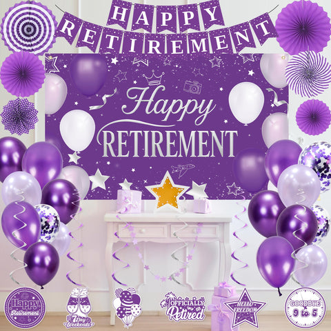 Holkcog retirement party setup shows how items combine for a themed look