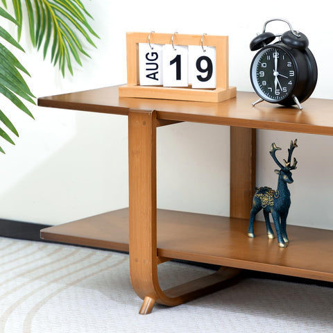 Rounded floor-friendly legs protect floors with HollyHOME TV stand