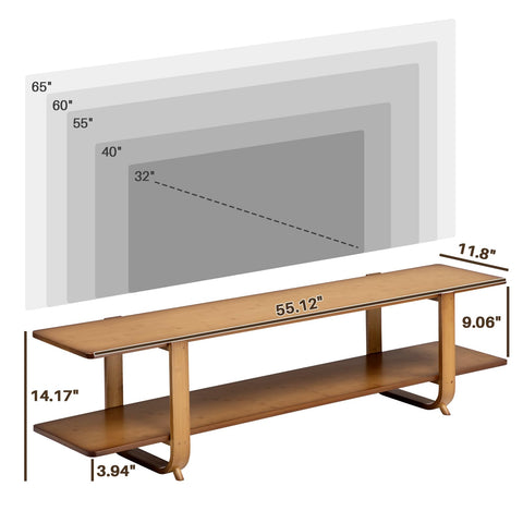 Sturdy HollyHOME bamboo TV console supports up to 280 lbs of gear