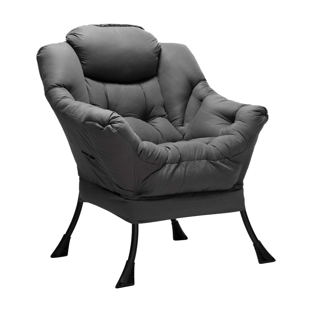 HollyHOME lazy chair with armrest and side pocket for easy access to essentials