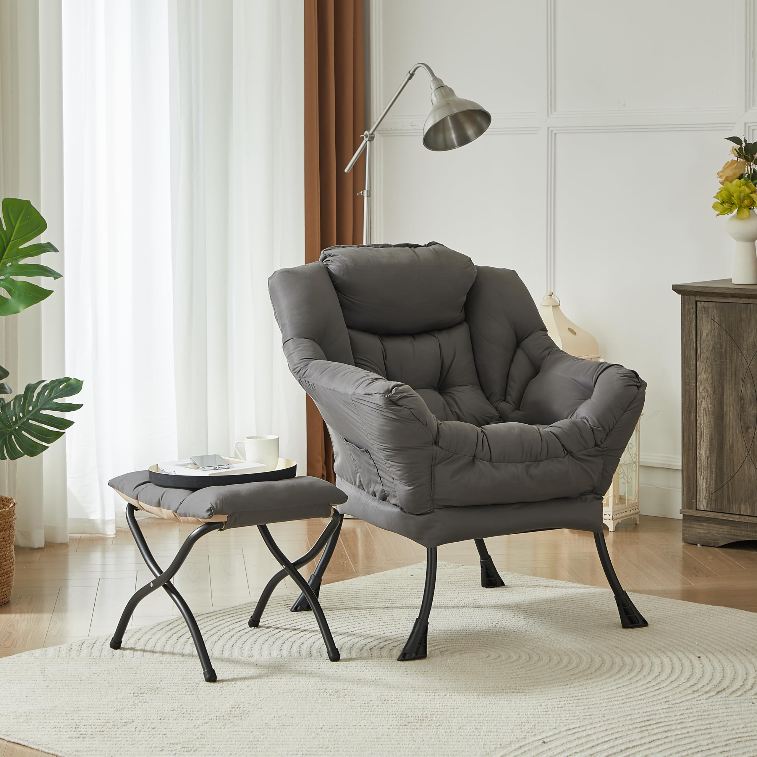 HollyHOME Lazy Chair steel frame provides sturdy, durable support