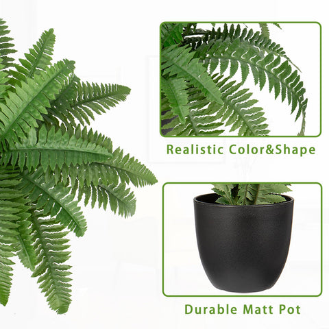 Hollyone faux Boston fern in pot suitable for patios and windowsills