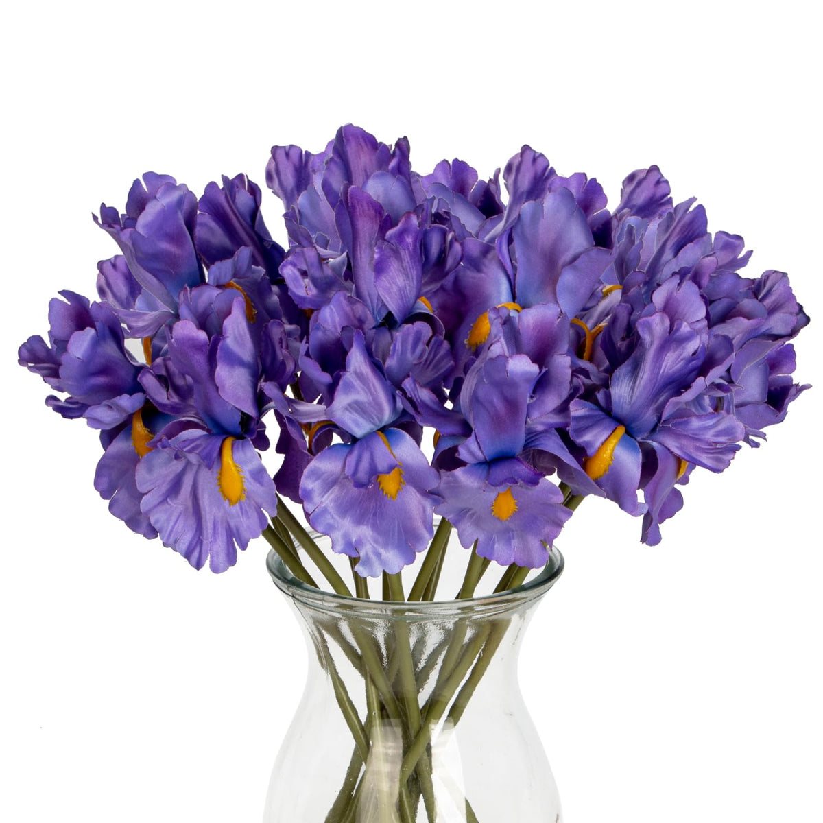 Hollyone Iris artificial flowers purple bouquet for wedding decor and table centerpieces.