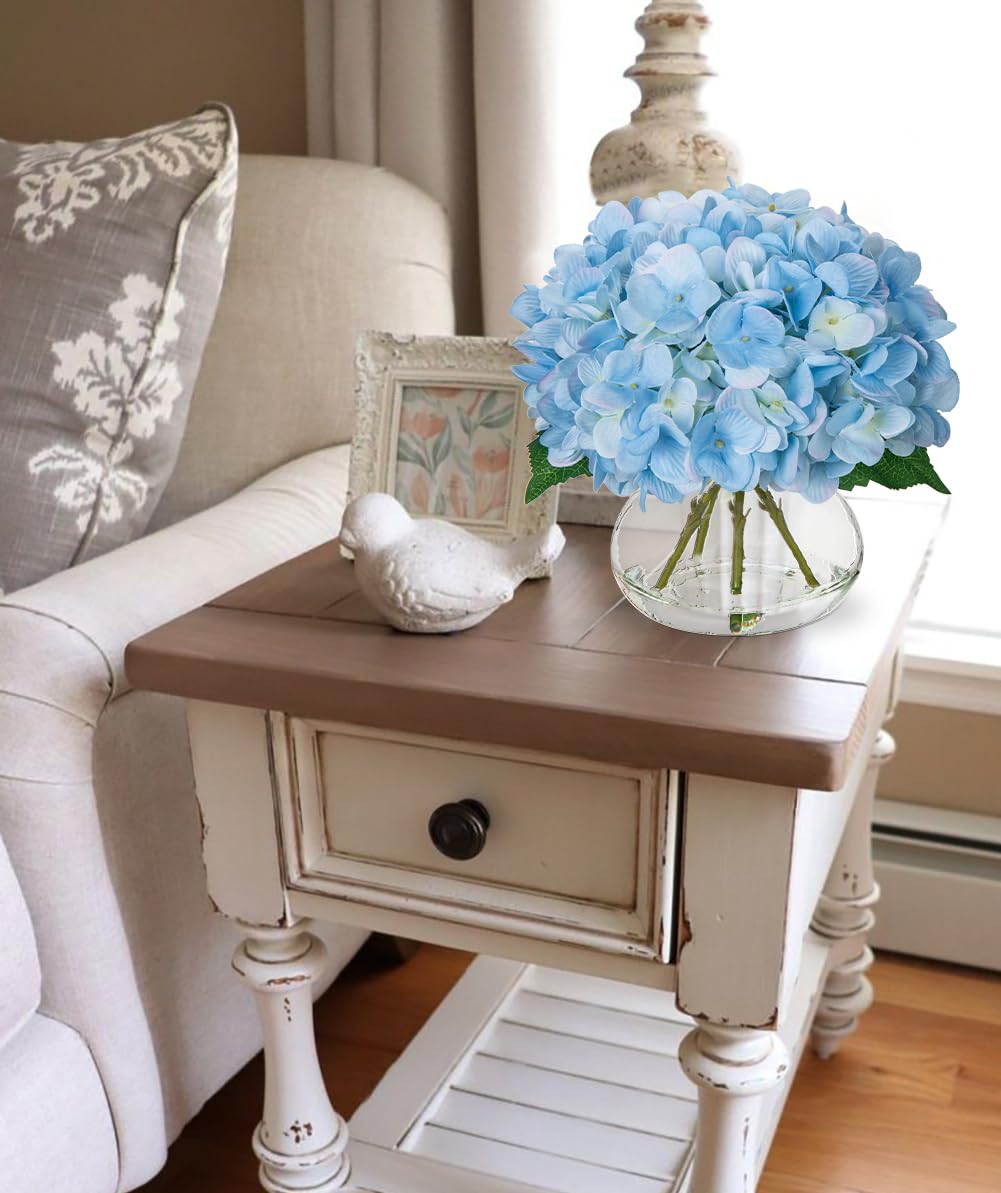 Hollyone lifelike silk hydrangea blooms brighten bedrooms or desks.