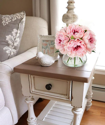 Hollyone artificial peonies add a lush focal point to any room.