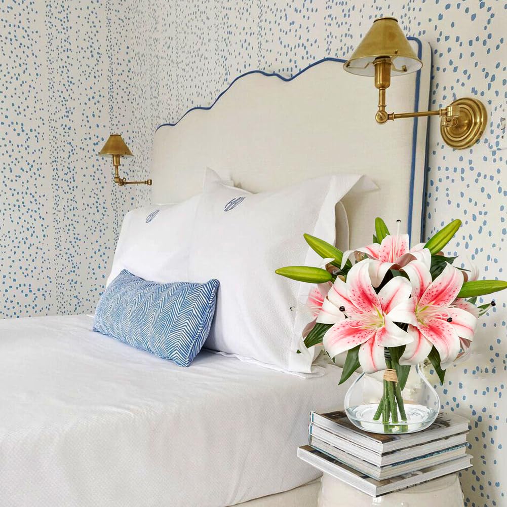 Hollyone spring decor silk lilies brighten spaces without daily care