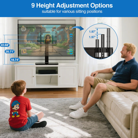 HOLMAXD 110-pound capacity ensures sturdy support for heavy TVs.