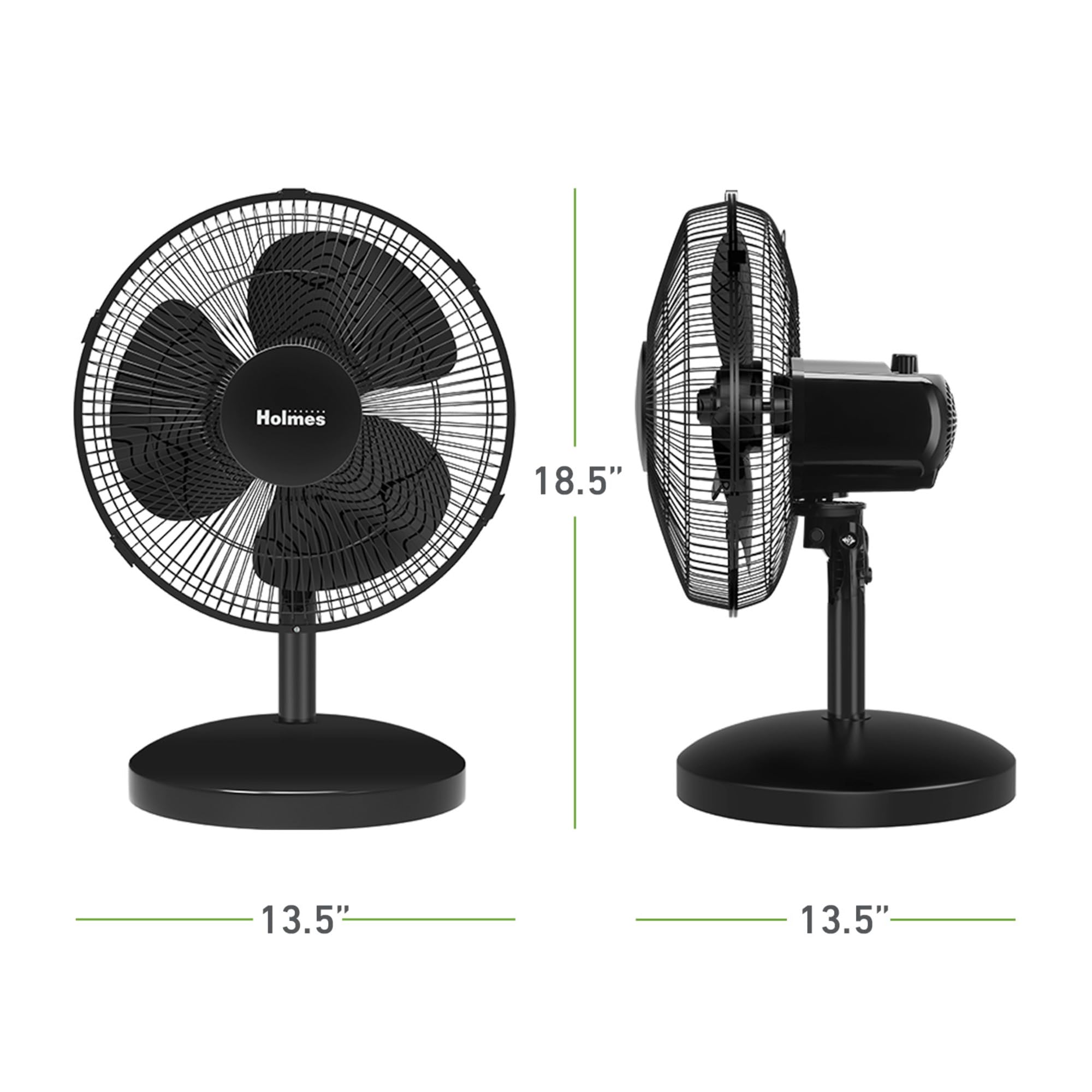 Holmes 12in fan in-room setup suits bedroom, office, or kitchen.