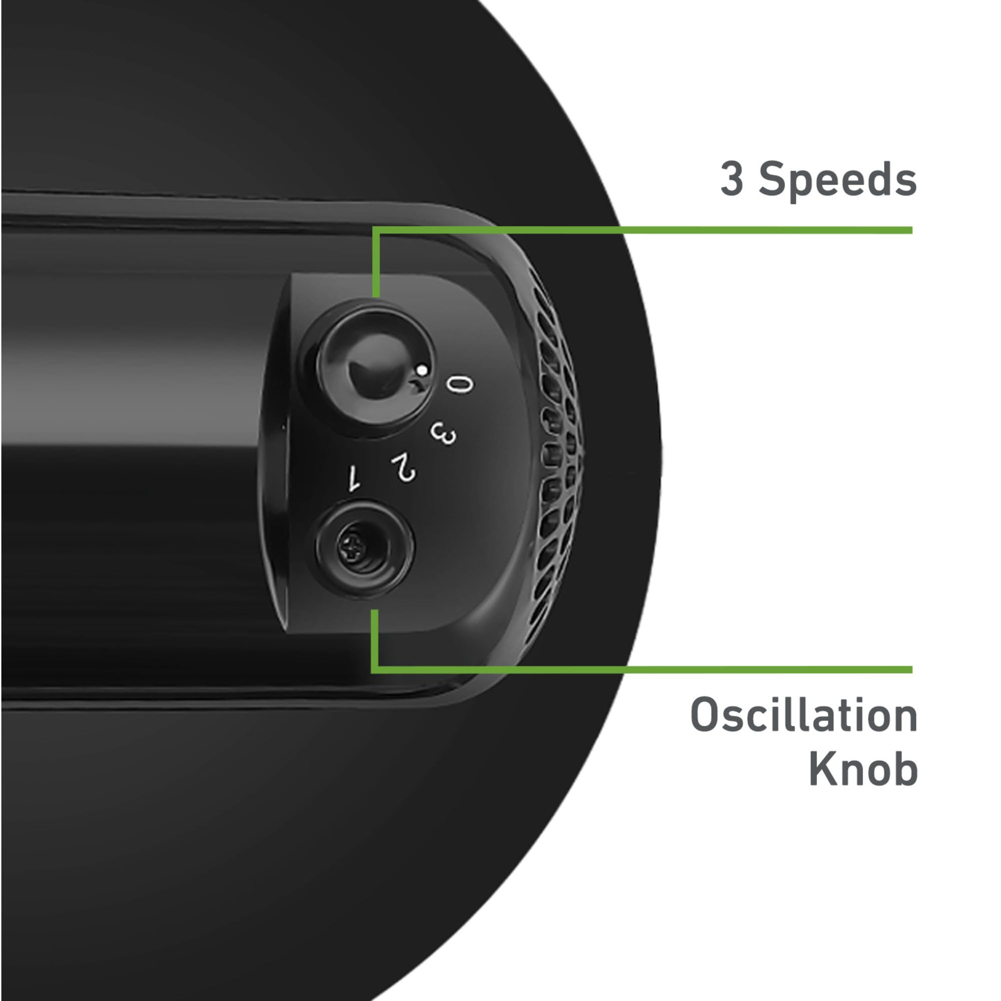 Holmes 12in fan tilt-head directs airflow toward you.